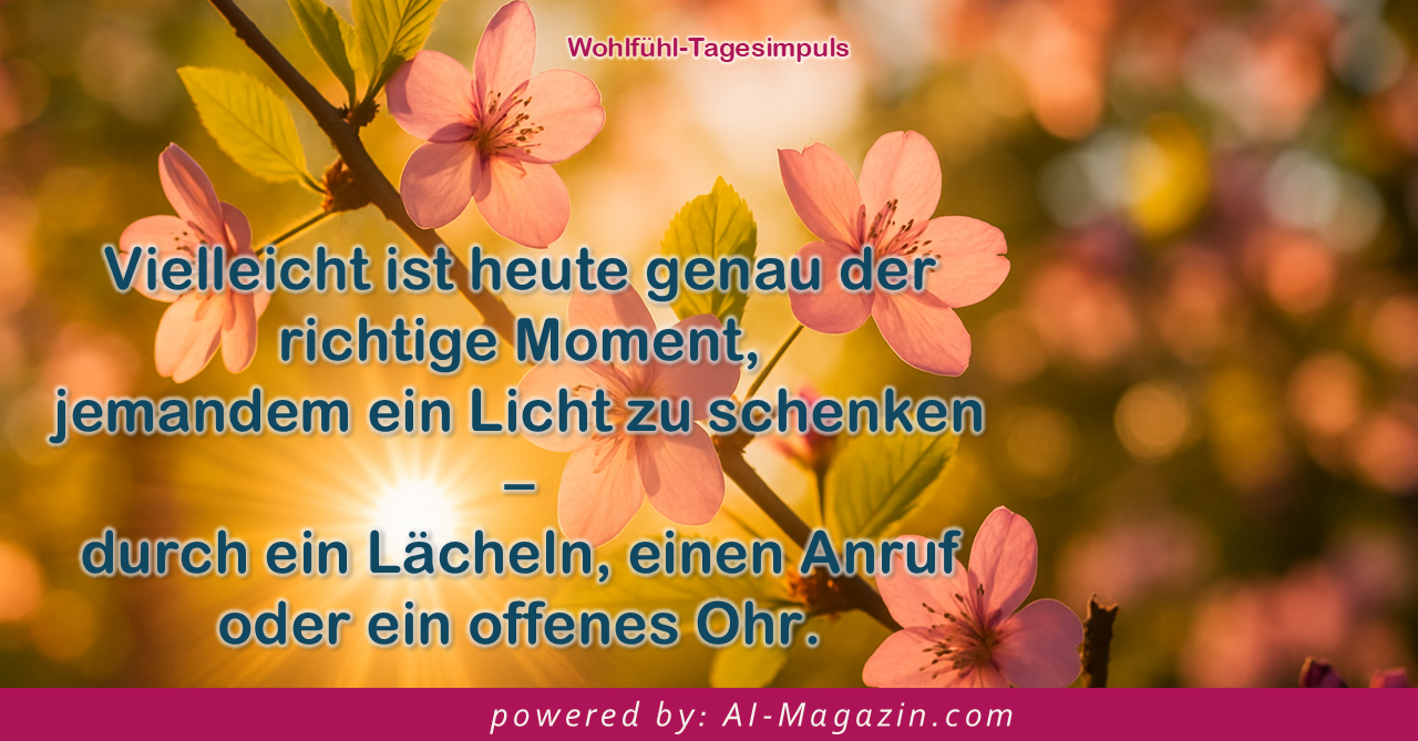 Dein Wohlfühl-Tagesimpuls powered by: AI-Magazin.com